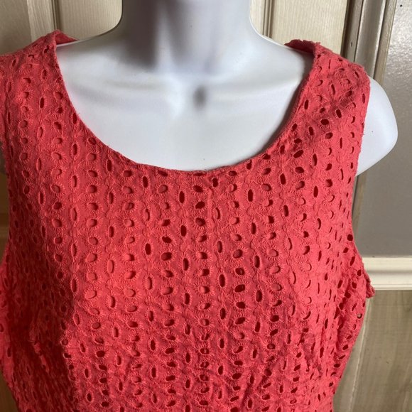 Forever 21 essentials size Large eyelet coral dress - Picture 3 of 8
